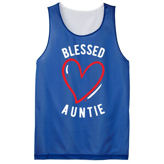 Wo Blessed Auntie Cute Love Heart Aunt Reveal Vibes Gift Mesh Reversible Basketball Jersey Tank