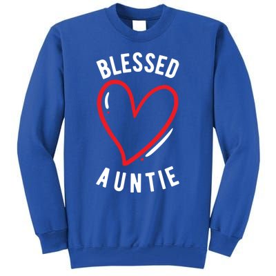 Wo Blessed Auntie Cute Love Heart Aunt Reveal Vibes Gift Tall Sweatshirt