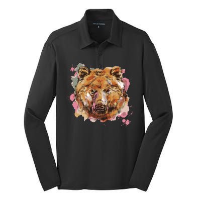 Wild Bear Art Silk Touch Performance Long Sleeve Polo