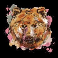 Wild Bear Art Tie-Dye T-Shirt