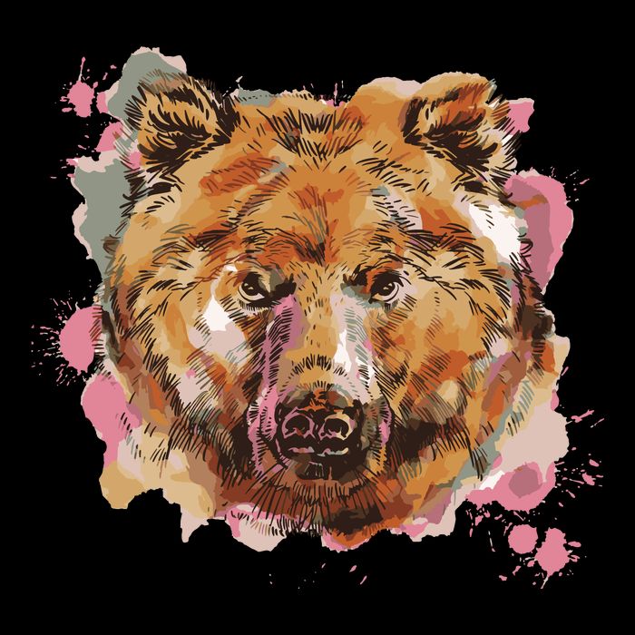 Wild Bear Art Tie-Dye T-Shirt