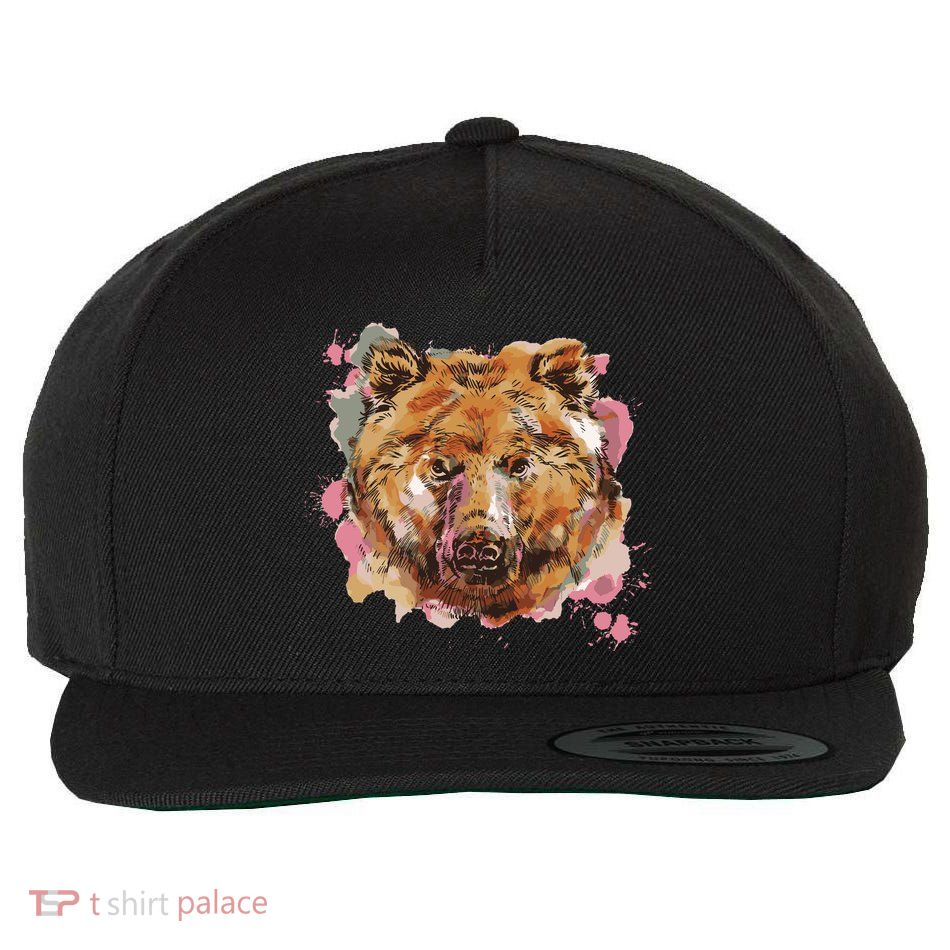 Wild Bear Art Wool Snapback Cap