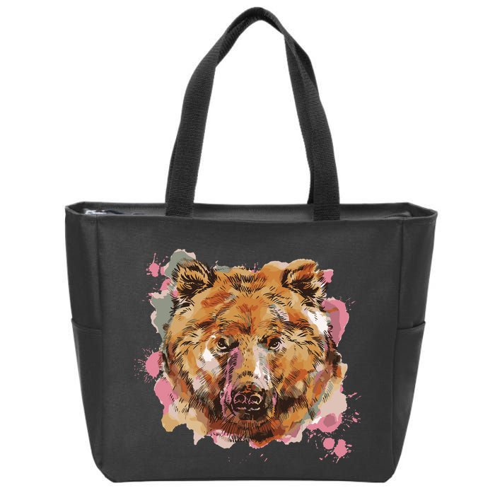Wild Bear Art Zip Tote Bag