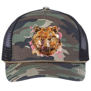 Wild Bear Art Retro Rope Trucker Hat Cap