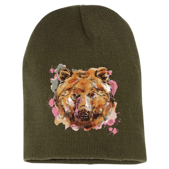 Wild Bear Art Short Acrylic Beanie