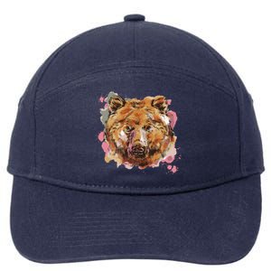 Wild Bear Art 7-Panel Snapback Hat