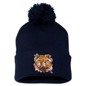 Wild Bear Art Pom Pom 12in Knit Beanie