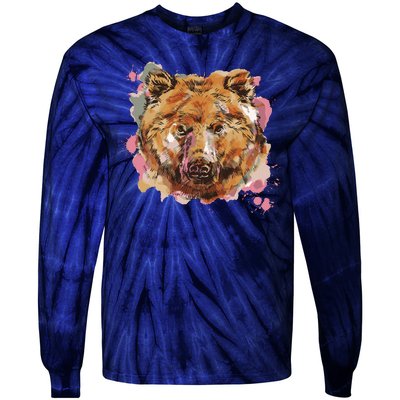 Wild Bear Art Tie-Dye Long Sleeve Shirt