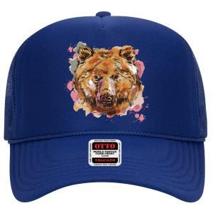 Wild Bear Art High Crown Mesh Back Trucker Hat