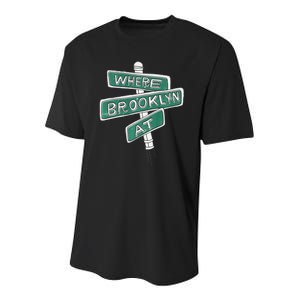 Where Brooklyn At Youth Performance Sprint T-Shirt