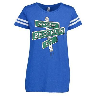 Where Brooklyn At Enza Ladies Jersey Football T-Shirt