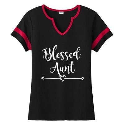 Wo Blessed Aunt Cute Aunt Vibes For Best Auntie Gift Ladies Halftime Notch Neck Tee