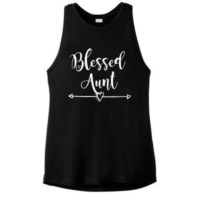 Wo Blessed Aunt Cute Aunt Vibes For Best Auntie Gift Ladies PosiCharge Tri-Blend Wicking Tank