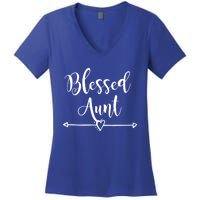 Wo Blessed Aunt Cute Aunt Vibes For Best Auntie Gift Women's V-Neck T-Shirt