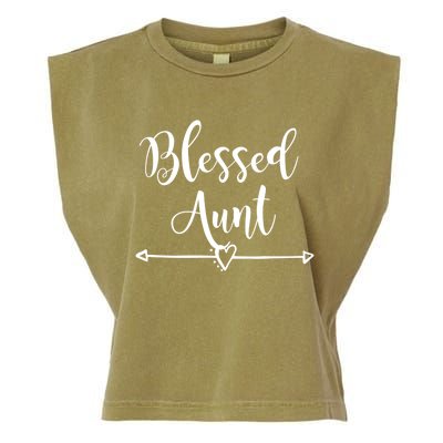 Wo Blessed Aunt Cute Aunt Vibes For Best Auntie Gift Garment-Dyed Women's Muscle Tee