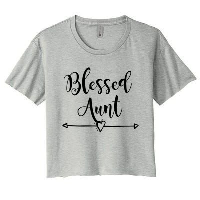 Wo Blessed Aunt Cute Aunt Vibes For Best Auntie Gift Women's Crop Top Tee