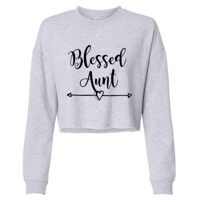 Wo Blessed Aunt Cute Aunt Vibes For Best Auntie Gift Cropped Pullover Crew