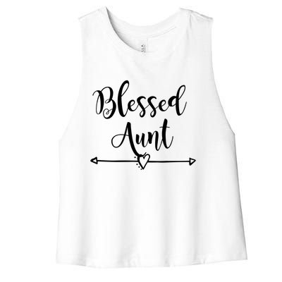 Wo Blessed Aunt Cute Aunt Vibes For Best Auntie Gift Women's Racerback Cropped Tank