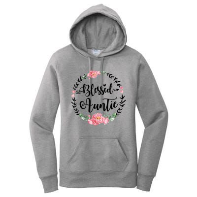 Wo Blessed Auntie Cute Flower Auntie Gift Women's Pullover Hoodie