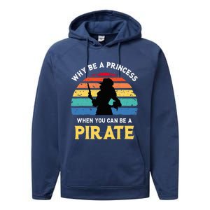 Why Be A Princess Pirate Skull Crossbones Freebooter Performance Fleece Hoodie