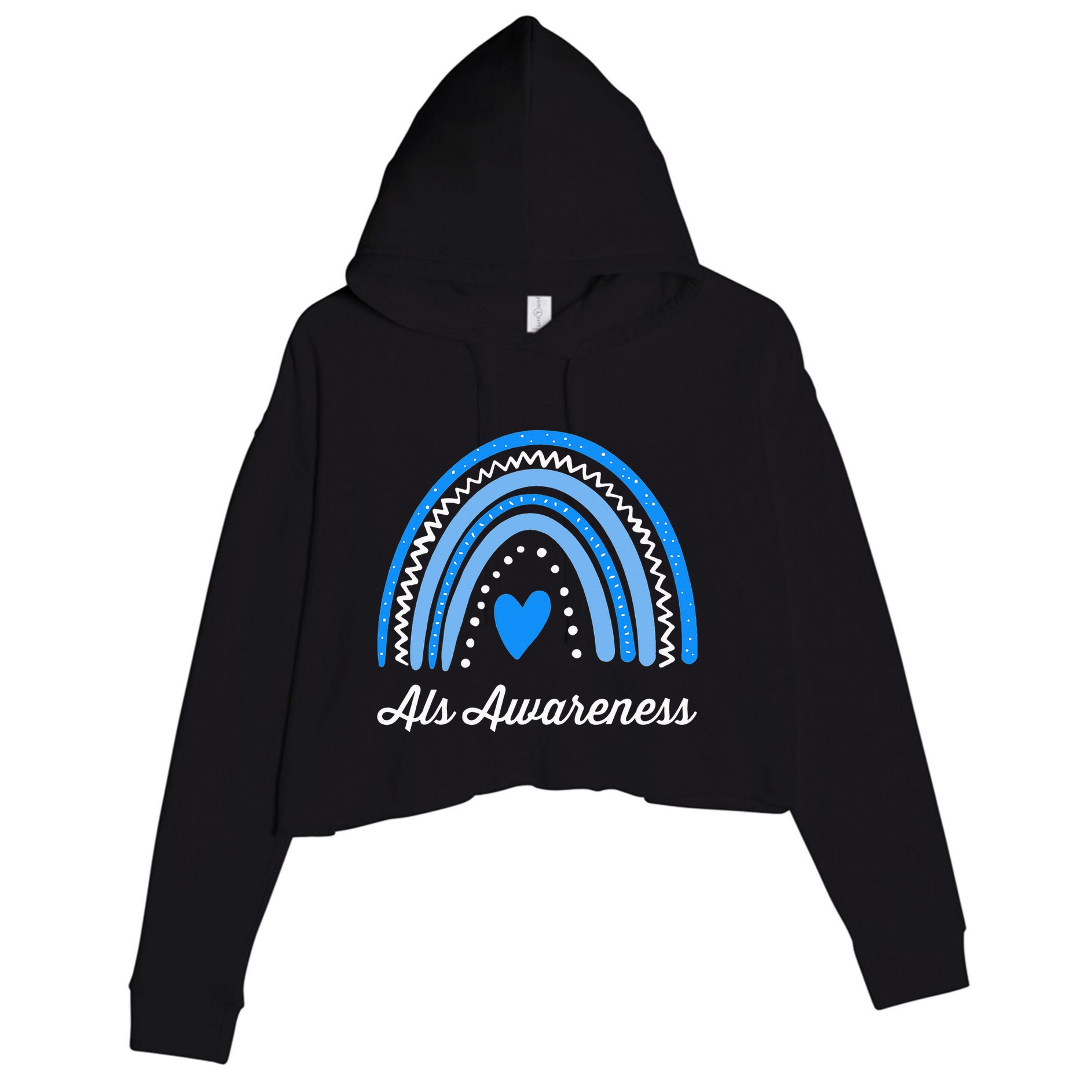 Wear Blue ALS Awareness Crop Fleece Hoodie