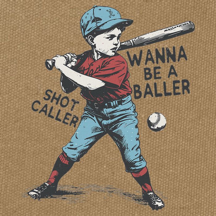 Wanna Be A Baller Shot Caller Retro Game Day Cotton Canvas Backpack