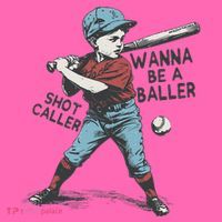 Wanna Be A Baller Shot Caller Retro Game Day Stripe Pom Pom Beanie