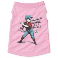 Wanna Be A Baller Shot Caller Retro Game Day Doggie Tank