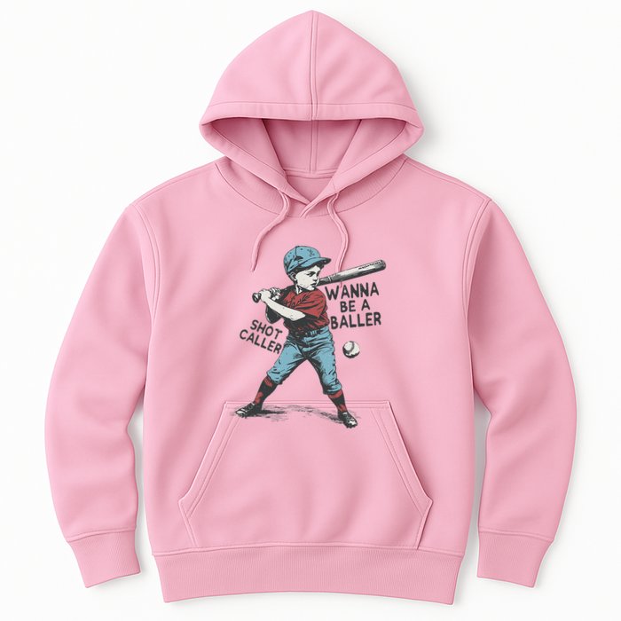 Wanna Be A Baller Shot Caller Retro Game Day Hoodie