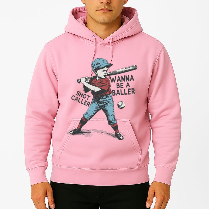 Wanna Be A Baller Shot Caller Retro Game Day Hoodie