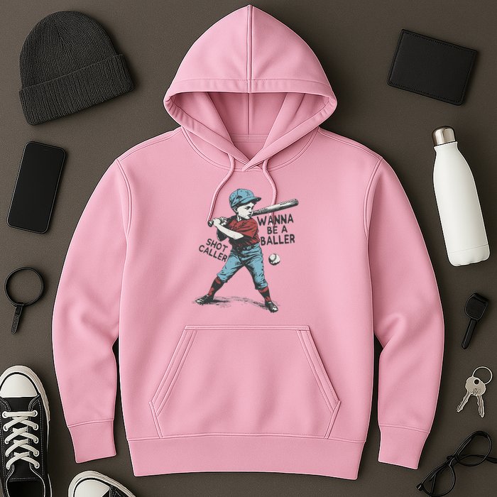 Wanna Be A Baller Shot Caller Retro Game Day Hoodie