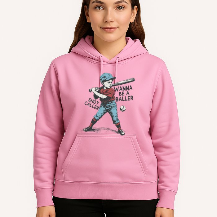 Wanna Be A Baller Shot Caller Retro Game Day Hoodie