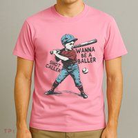 Wanna Be A Baller Shot Caller Retro Game Day T-Shirt