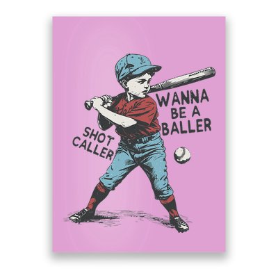 Wanna Be A Baller Shot Caller Retro Game Day Poster