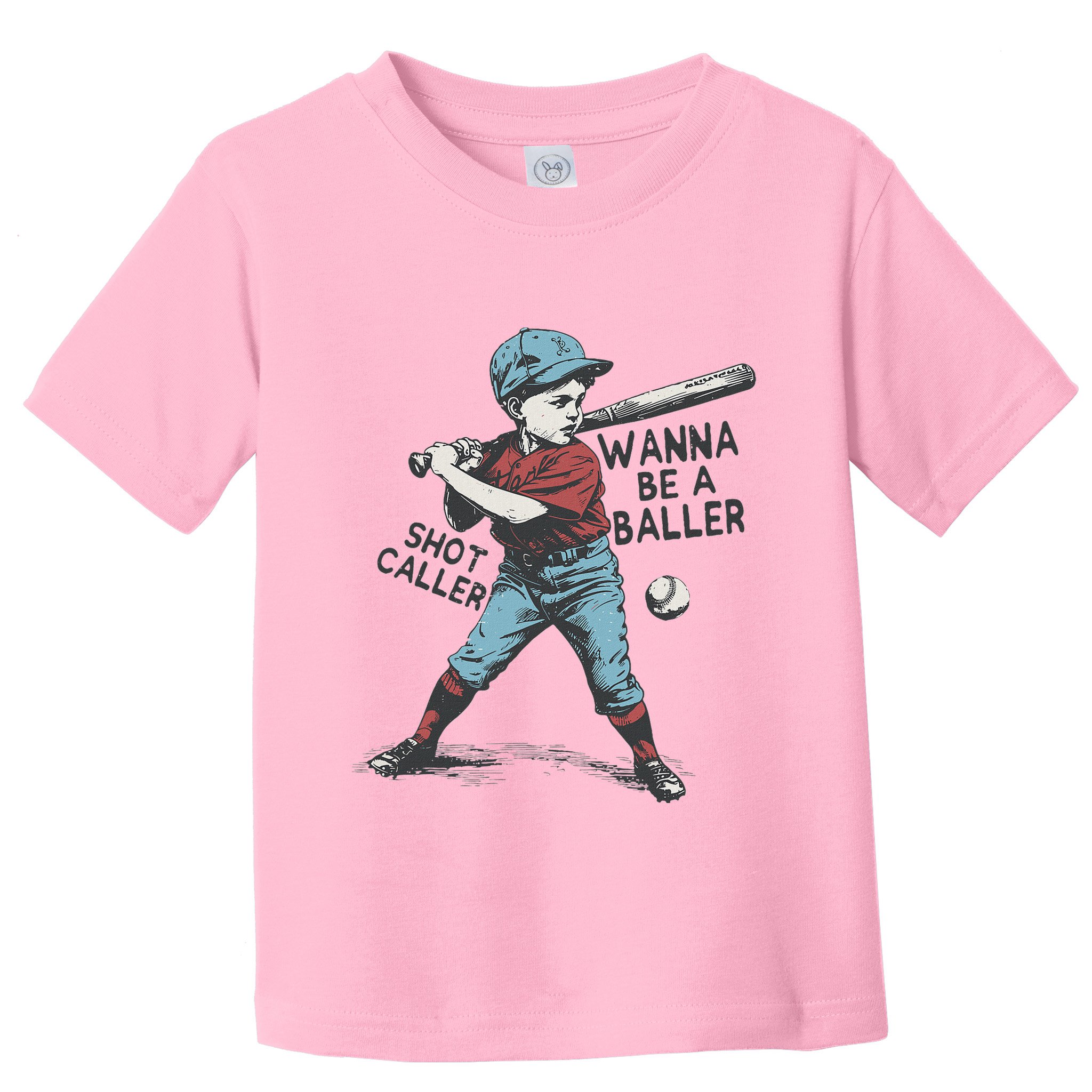 Wanna Be A Baller Shot Caller Retro Game Day Toddler T-Shirt