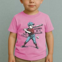 Wanna Be A Baller Shot Caller Retro Game Day Toddler T-Shirt