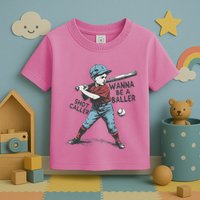Wanna Be A Baller Shot Caller Retro Game Day Toddler T-Shirt