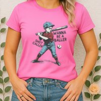 Wanna Be A Baller Shot Caller Retro Game Day Womens T-Shirt