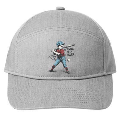 Wanna Be A Baller Shot Caller Retro Game Day 7-Panel Snapback Hat