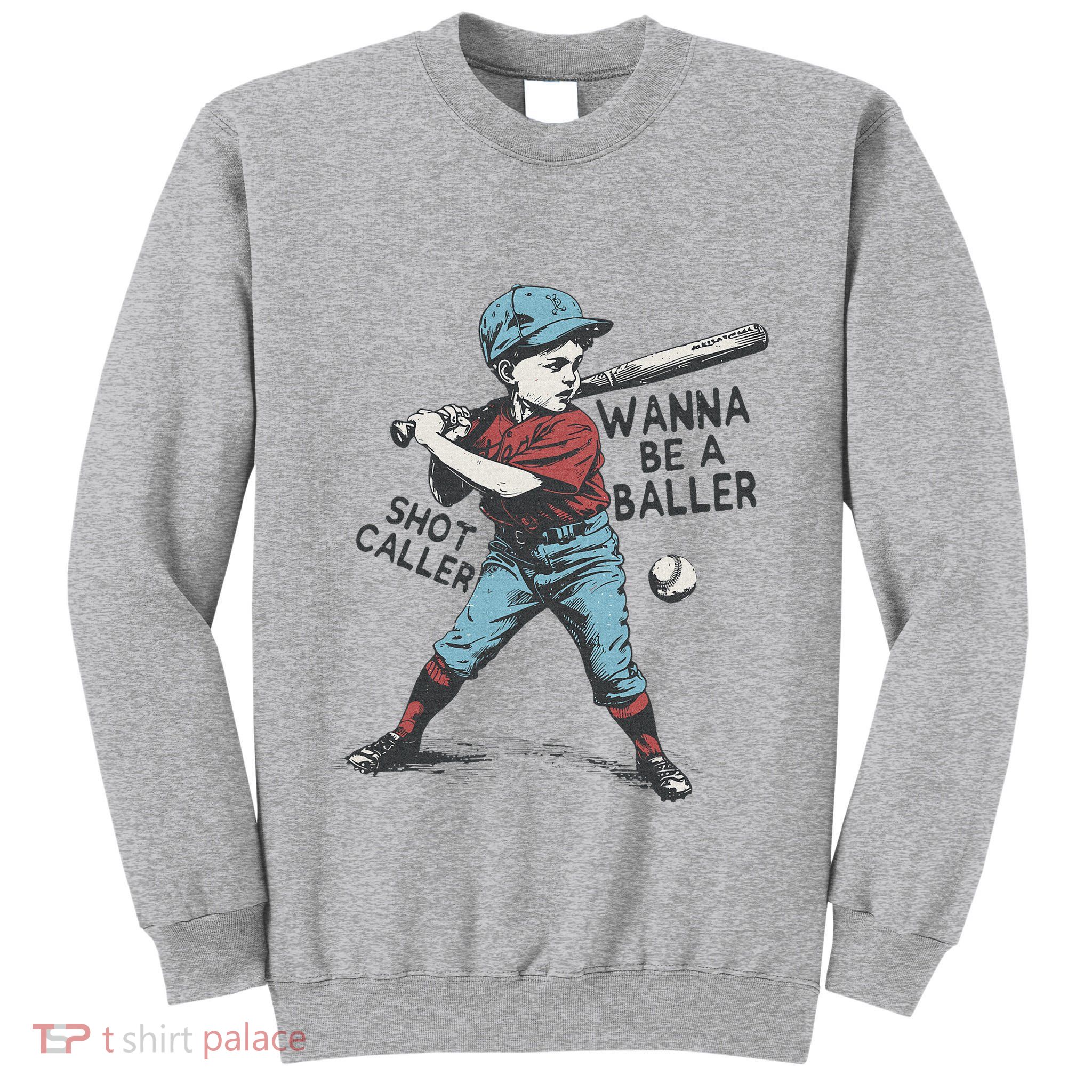 Wanna Be A Baller Shot Caller Retro Game Day Tall Sweatshirt