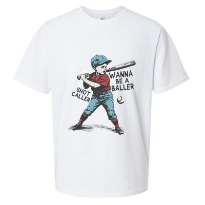 Wanna Be A Baller Shot Caller Retro Game Day Sueded Cloud Jersey T-Shirt