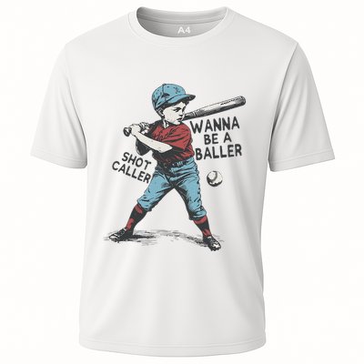 Wanna Be A Baller Shot Caller Retro Game Day Performance Shirt