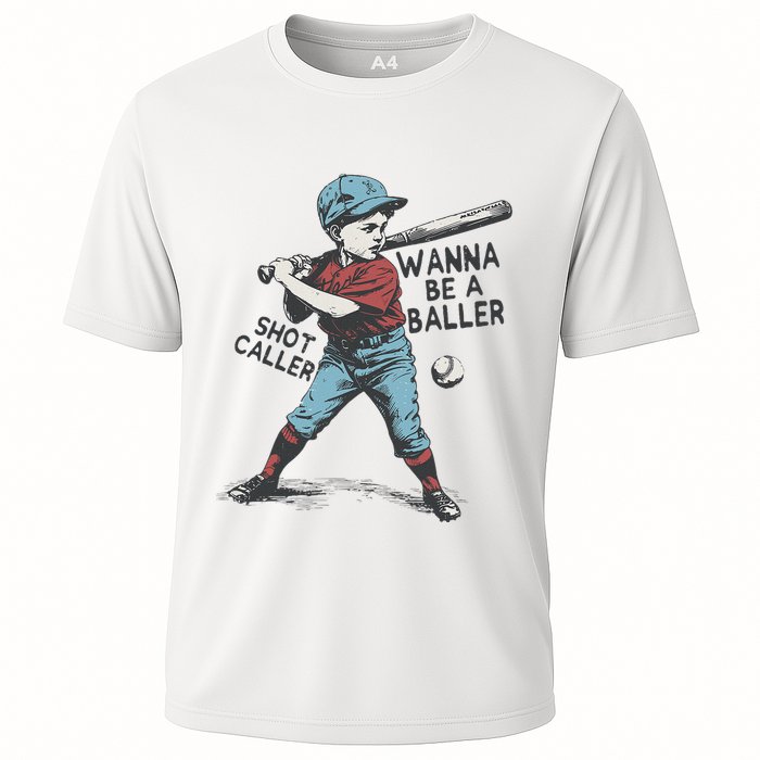 Wanna Be A Baller Shot Caller Retro Game Day Performance Shirt