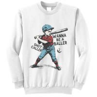 Wanna Be A Baller Shot Caller Retro Game Day Sweatshirt