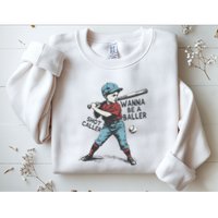 Wanna Be A Baller Shot Caller Retro Game Day Sweatshirt