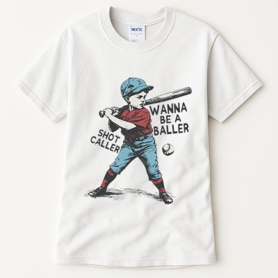 Wanna Be A Baller Shot Caller Retro Game Day Tall T-Shirt