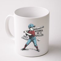 Wanna Be A Baller Shot Caller Retro Game Day Mug