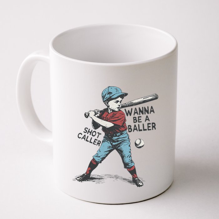 Wanna Be A Baller Shot Caller Retro Game Day Mug