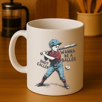 Wanna Be A Baller Shot Caller Retro Game Day Mug
