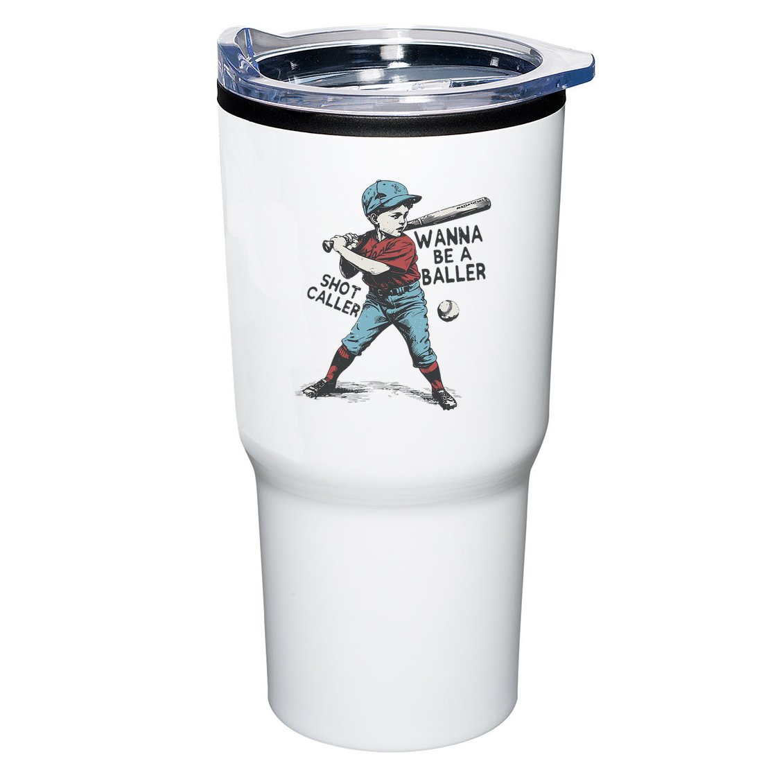Wanna Be A Baller Shot Caller Retro Game Day Tumbler